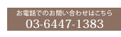 電話でのお問い合わせはこちら［03-6447-1383］